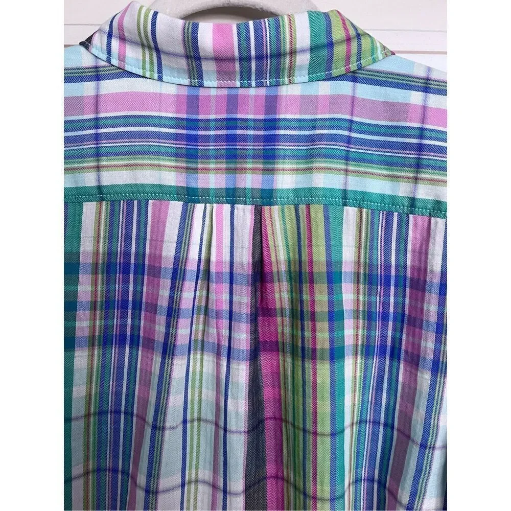 Tommy Bahama Women's Size Small Pastel Blue Pink Button Up Shirt Top